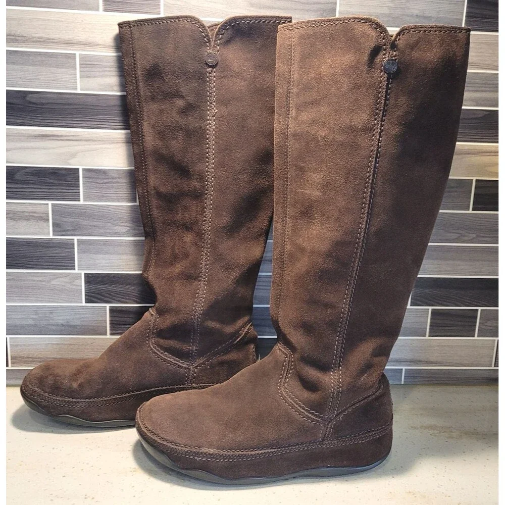 FitFlop Womens Size 8 Brown Suede Tall Knee High Boots Wobble Board Sole